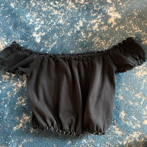 Off the shoulder ruffle crop from brandy